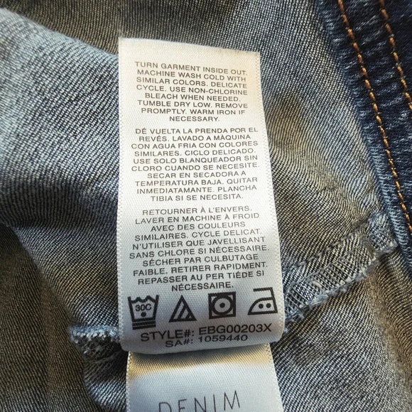 Kensie Jeans XL Denim Trucker Jacket Dark Wash Stretch Y2K Retro Grunge - Picture 10 of 10